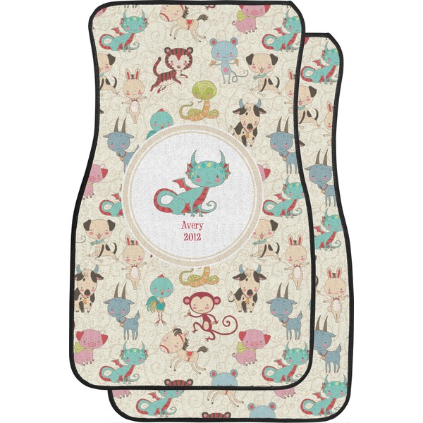 Custom Chinese Zodiac Car Floor Mats (Front Seat) (Personalized)