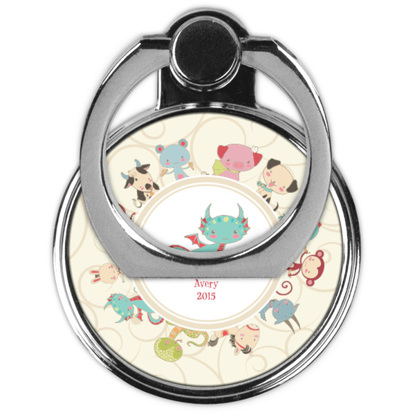 Chinese Zodiac Cell Phone Ring Stand & Holder - Front (Collapsed)