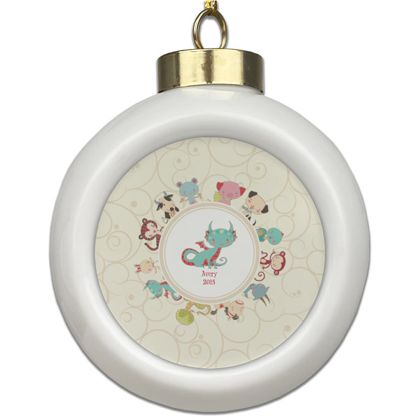 Custom Chinese Zodiac Ceramic Ball Ornament (Personalized)