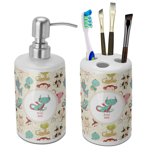 Custom Chinese Zodiac Ceramic Bathroom Accessories Set (Personalized)