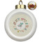 Chinese Zodiac Ceramic Christmas Ornament - Poinsettias (Front View)