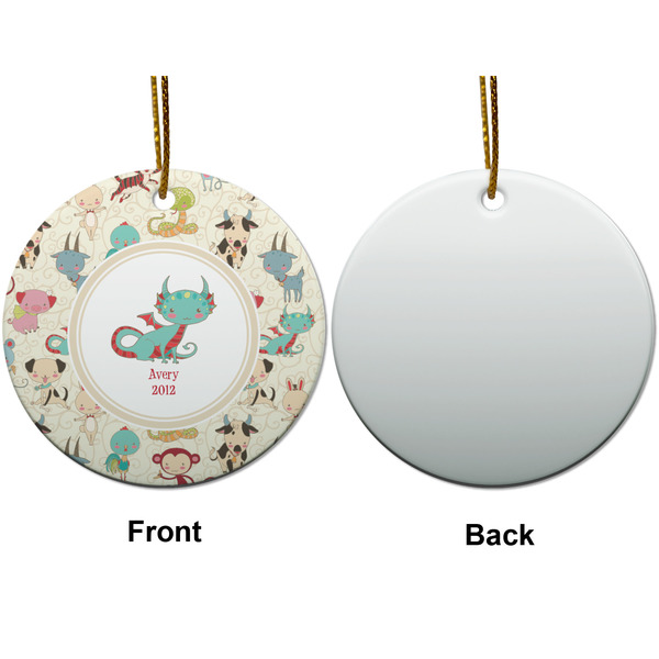 Chinese Zodiac Ceramic Flat Ornament - Circle Front & Back (APPROVAL)