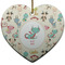 Chinese Zodiac Ceramic Flat Ornament - Heart (Front)