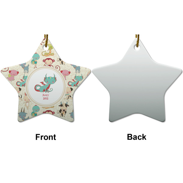 Chinese Zodiac Ceramic Flat Ornament - Star Front & Back (APPROVAL)