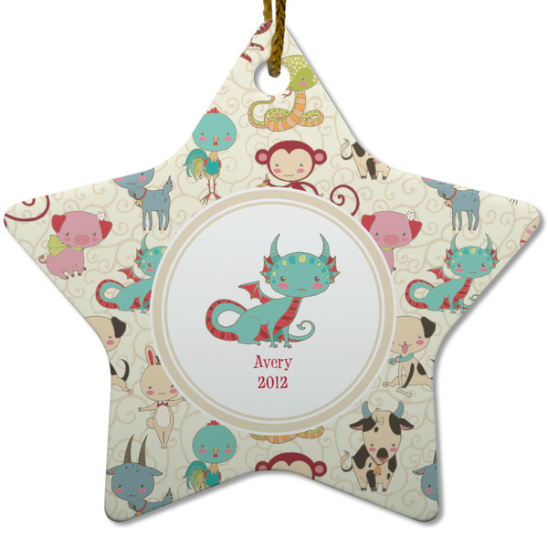 Chinese Zodiac Ceramic Flat Ornament - Star (Front)