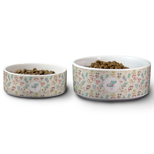 Chinese Zodiac Ceramic Dog Bowls - Size Comparison