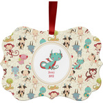 Chinese Zodiac Metal Frame Ornament - Double Sided w/ Name or Text