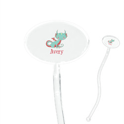 Chinese Zodiac 7" Oval Plastic Stir Sticks - Clear (Personalized)