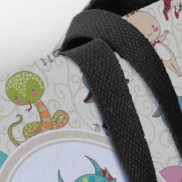 Chinese Zodiac Closeup of Tote w/Black Handles