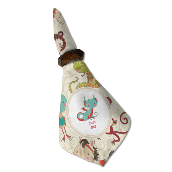 Chinese Zodiac Cloth Napkins - Personalized Dinner (Folded in Ring) (MAIN)