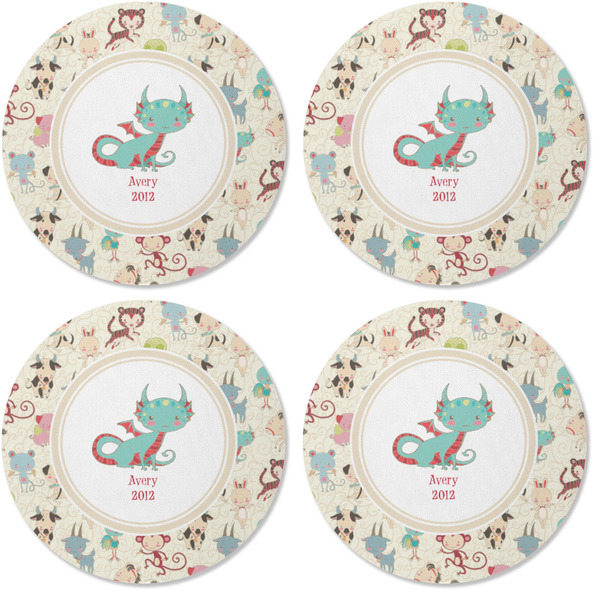 Chinese Zodiac Coaster Round Rubber Back - Apvl