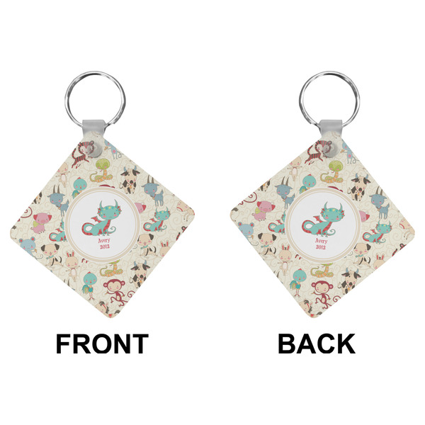 Chinese Zodiac Diamond Keychain (Front + Back)