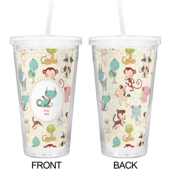 Chinese Zodiac Double Wall Tumbler with Straw - Approval