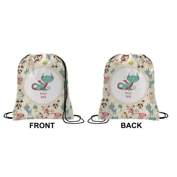 Chinese Zodiac Drawstring Backpack Front & Back Medium