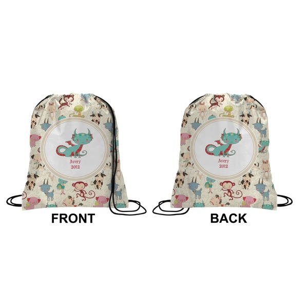 Chinese Zodiac Drawstring Backpack Front & Back Small