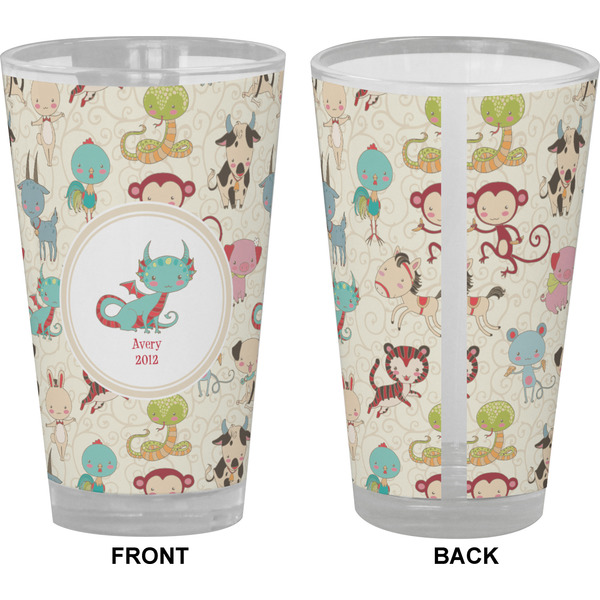 Chinese Zodiac Pint Glass - Full Color - Front & Back Views