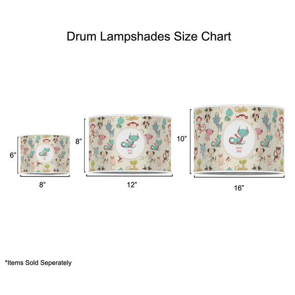 Chinese Zodiac Drum Lampshades - Sizing Chart