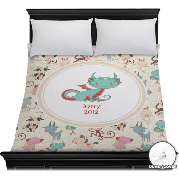 Custom Chinese Zodiac Duvet Cover - Full / Queen (Personalized)