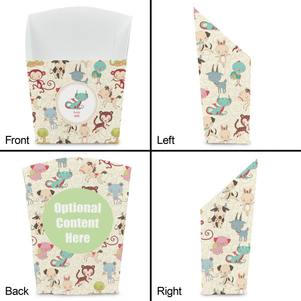 Chinese Zodiac French Fry Favor Box - Front & Back View