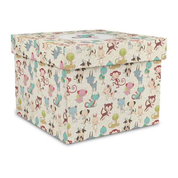 Custom Chinese Zodiac Gift Box with Lid - Canvas Wrapped - Large (Personalized)