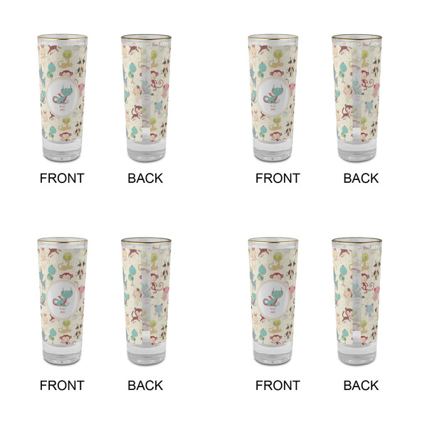 Chinese Zodiac Glass Shot Glass - 2 oz - Set of 4 - APPROVAL