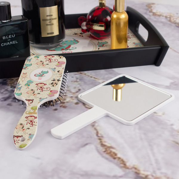 Chinese Zodiac Hair Brush - With Hand Mirror