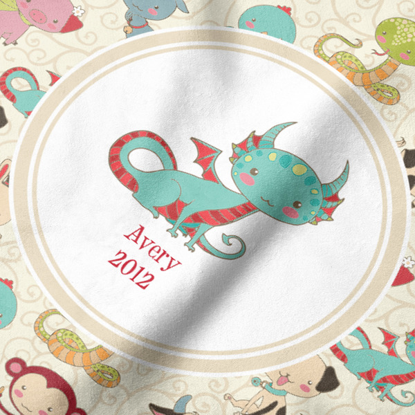 Chinese Zodiac Hooded Baby Towel- Detail Close Up