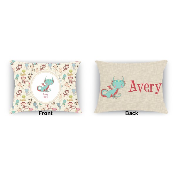 Chinese Zodiac  Indoor Rectangular Burlap Pillow (Front and Back)