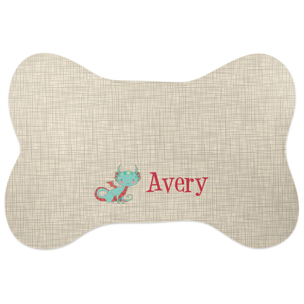 Custom Chinese Zodiac Bone Shaped Dog Food Mat (Large) (Personalized)