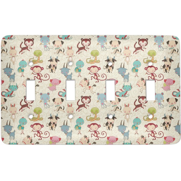 Custom Chinese Zodiac Light Switch Cover (4 Toggle Plate)