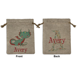Chinese Zodiac Medium Burlap Gift Bag - Front & Back (Personalized)