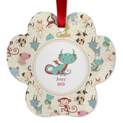 Chinese Zodiac Metal Paw Ornament - Double Sided w/ Name or Text