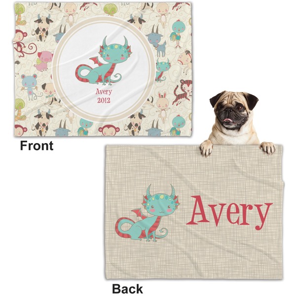 Chinese Zodiac Microfleece Dog Blanket - Regular - Front & Back