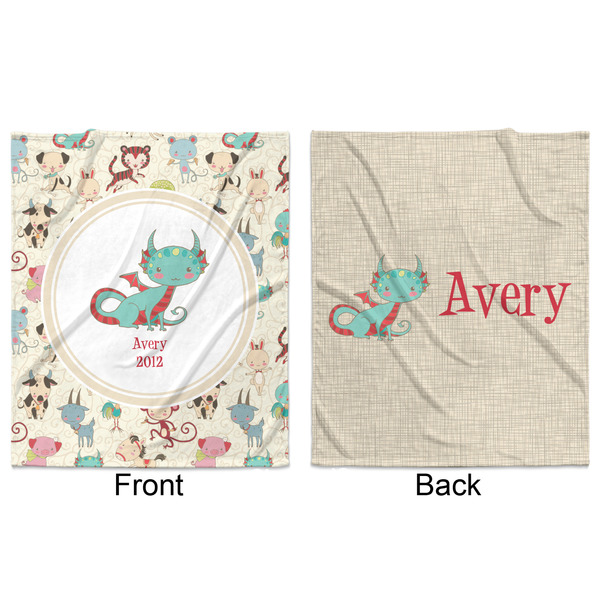 Chinese Zodiac Minky Blanket - 50"x60" - Double Sided - Front & Back