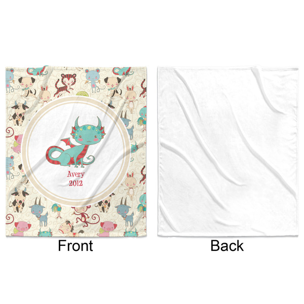 Chinese Zodiac Minky Blanket - 50"x60" - Single Sided - Front & Back