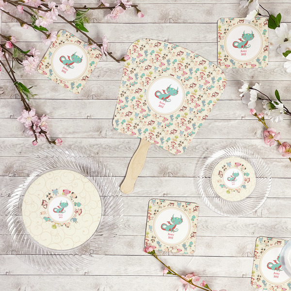 Chinese Zodiac Party Supplies Combination Image - All items - Plates, Coasters, Fans