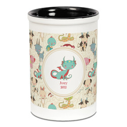 Chinese Zodiac Ceramic Pencil Holders - Black