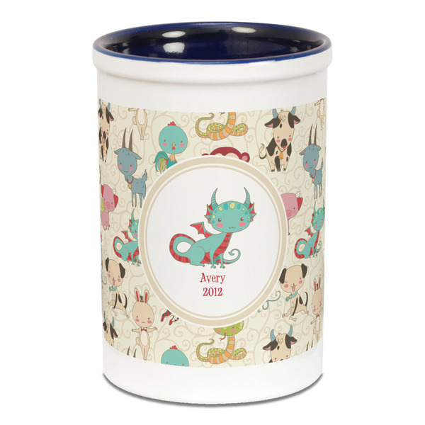 Chinese Zodiac Pencil Holder - Blue