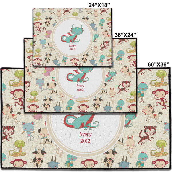 Chinese Zodiac Personalized Door Mat - Group Parent IMF