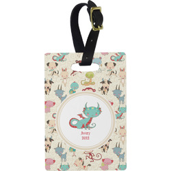 Chinese Zodiac Plastic Luggage Tag - Rectangular w/ Name or Text