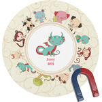 Chinese Zodiac Round Fridge Magnet (Personalized)