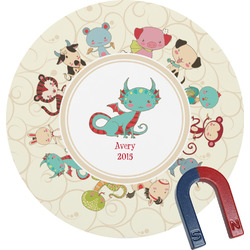 Chinese Zodiac Round Fridge Magnet (Personalized)