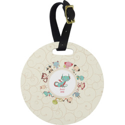 Chinese Zodiac Plastic Luggage Tag - Round (Personalized)