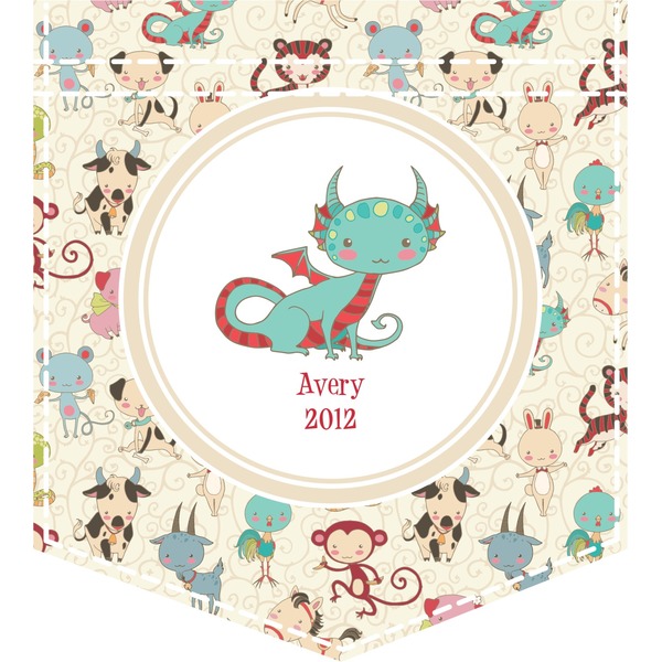 Custom Chinese Zodiac Iron On Faux Pocket (Personalized)