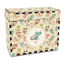 Chinese Zodiac Wood Recipe Box - Full Color Print (Personalized)