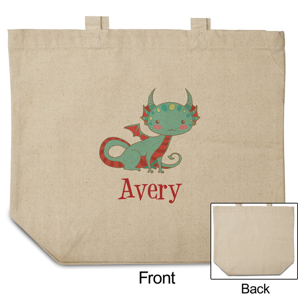 Chinese Zodiac Reusable Cotton Grocery Bag - Front & Back View