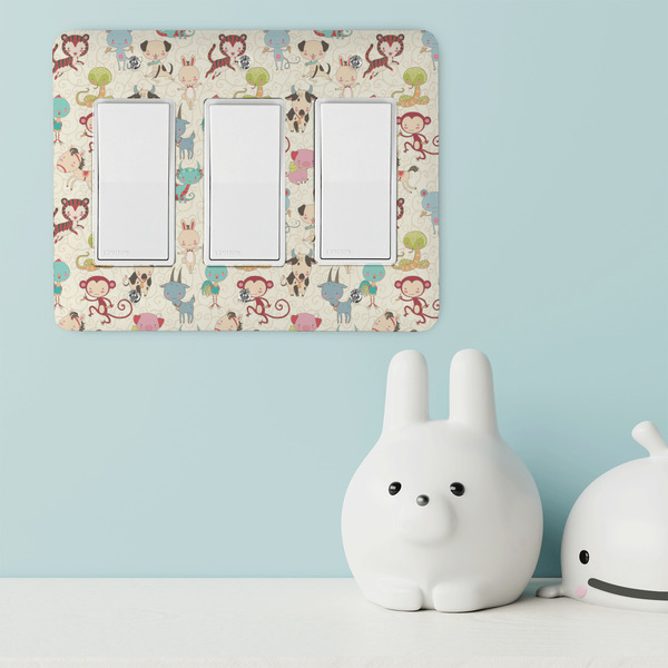 Chinese Zodiac Rocker Light Switch Covers - Triple - IN CONTEXT