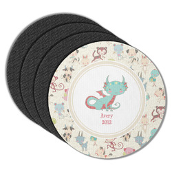 Chinese Zodiac Round Rubber Backed Coasters - Set of 4 (Personalized)