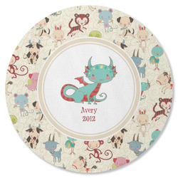 Chinese Zodiac Round Rubber Backed Coaster (Personalized)