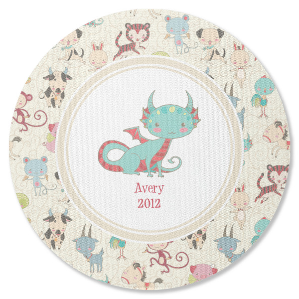 Chinese Zodiac Round Coaster Rubber Back - Single